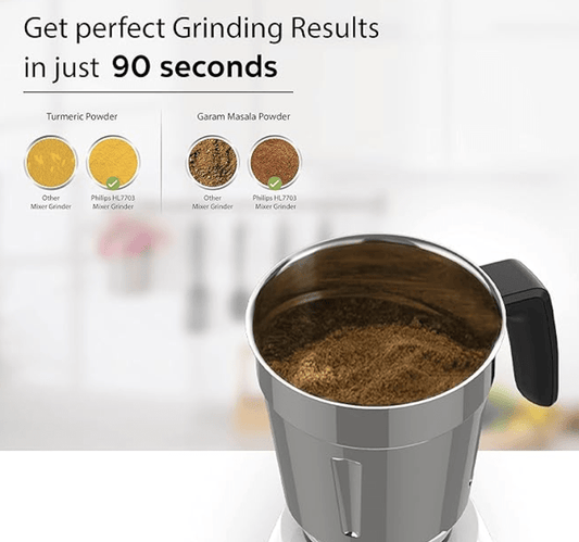 Philips HL7703/00 1000 Watt Mixer Grinder Copper Motor, 4 Jar with 5 Year Warranty on Motor
