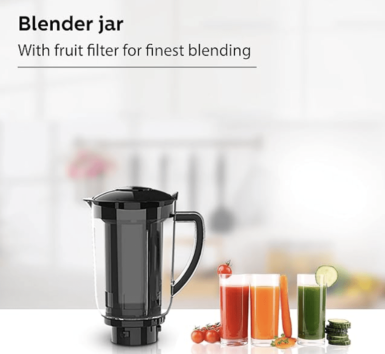 Philips HL7703/00 1000 Watt Mixer Grinder Copper Motor, 4 Jar with 5 Year Warranty on Motor