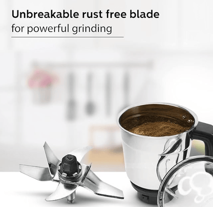 Philips HL7703/00 1000 Watt Mixer Grinder Copper Motor, 4 Jar with 5 Year Warranty on Motor