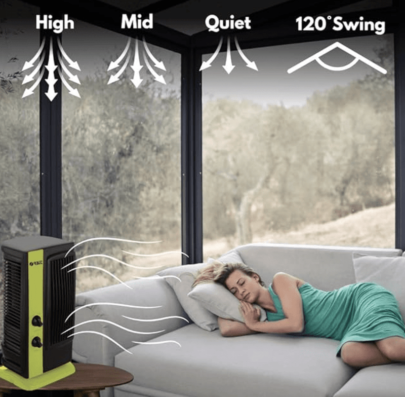 Tower Fan - Multipurpose Portable Oscillating Mini Table Fan - 3 speeds, Portable Desktop Fan, 1 year warranty-6