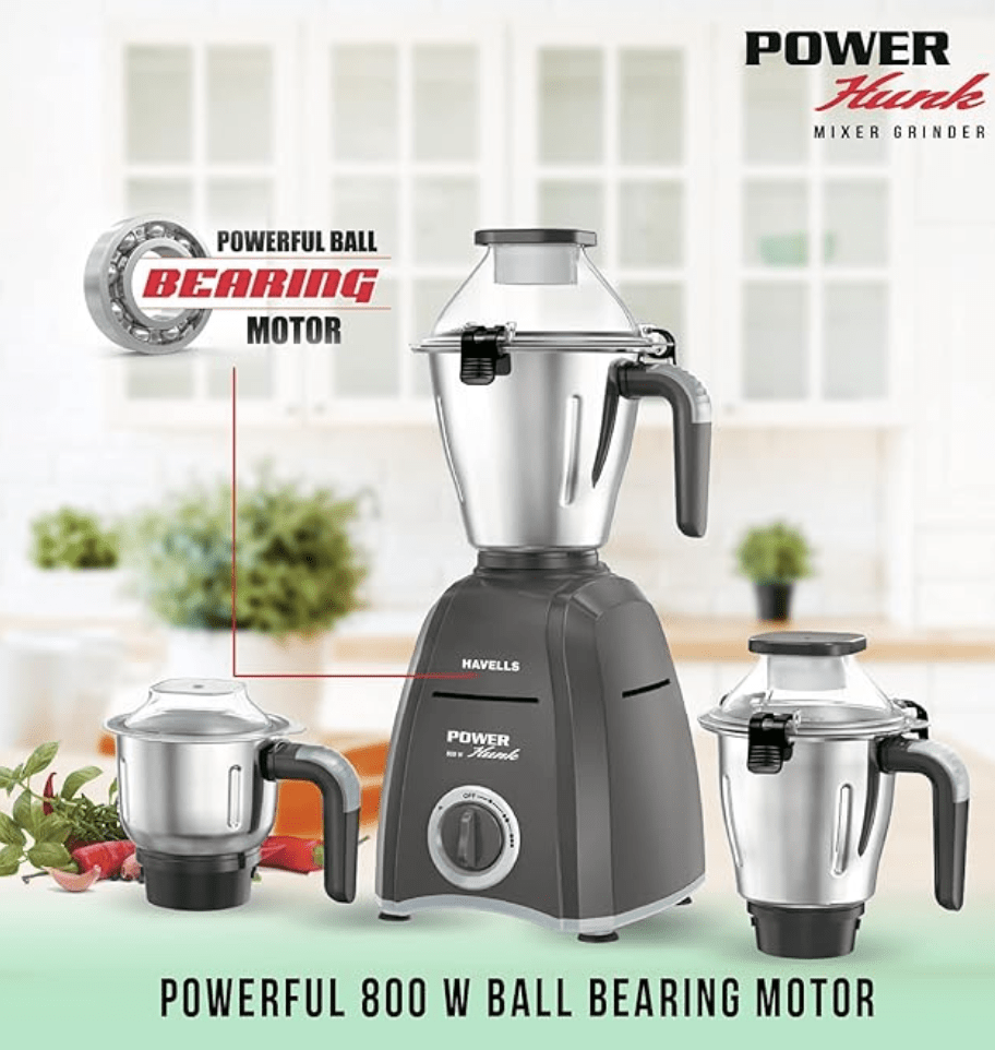 Havells Stainless Steel Power Hunk 3 Jar, White