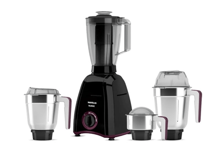 Havells Klassic 750 Watt 4 Jar Mixer Grinder, 21000 RPM Heavy Duty Universal Motor, 304 SS Blades, Large Size Break Resistant JarLids With Twist &amp; Lock Mechanism- Black