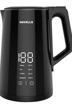 Havells I-Conic 1.5 Litre Digi Kettle with double wall and 304 stainless steel tank (Black)-1