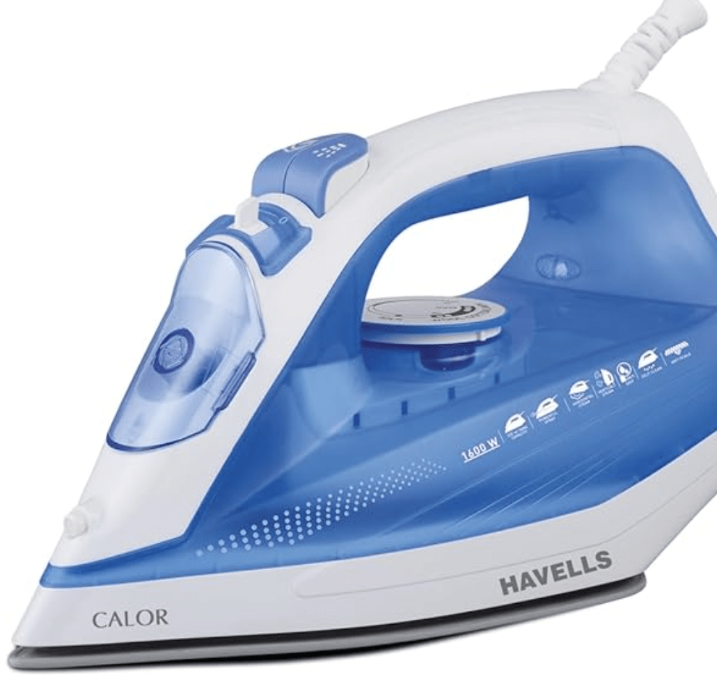 Havells Ceramic Soleplate Calor Steam Iron Press With Anti Drip Self Cleaning Funtion, Horizontal Vertical Steam Non Stick Coated Sole Plate 1600 Watts & 2 Years Warranty