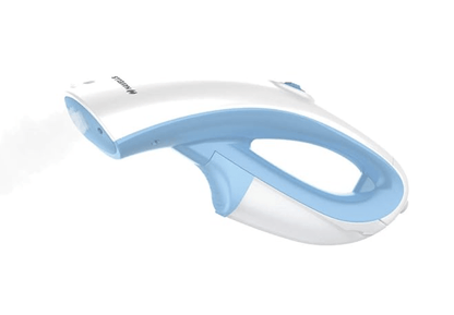 Havells Wrinkly Hand Held Garment Steamer 920 Watts - Ergonomic Design,150Ml Tank Capacity, Powerful Dual Steam Setting & 2 Year Warranty (Blue And White)