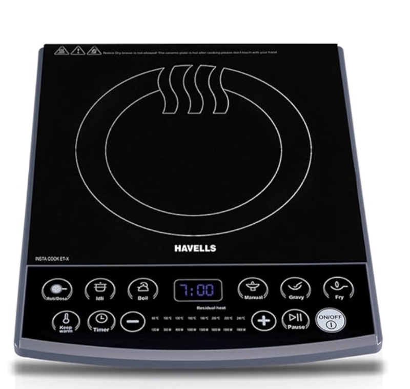 Havells Insta Cook Et-X Induction Cooktop, Dark Grey 1900 W, Ceramic Glass-1