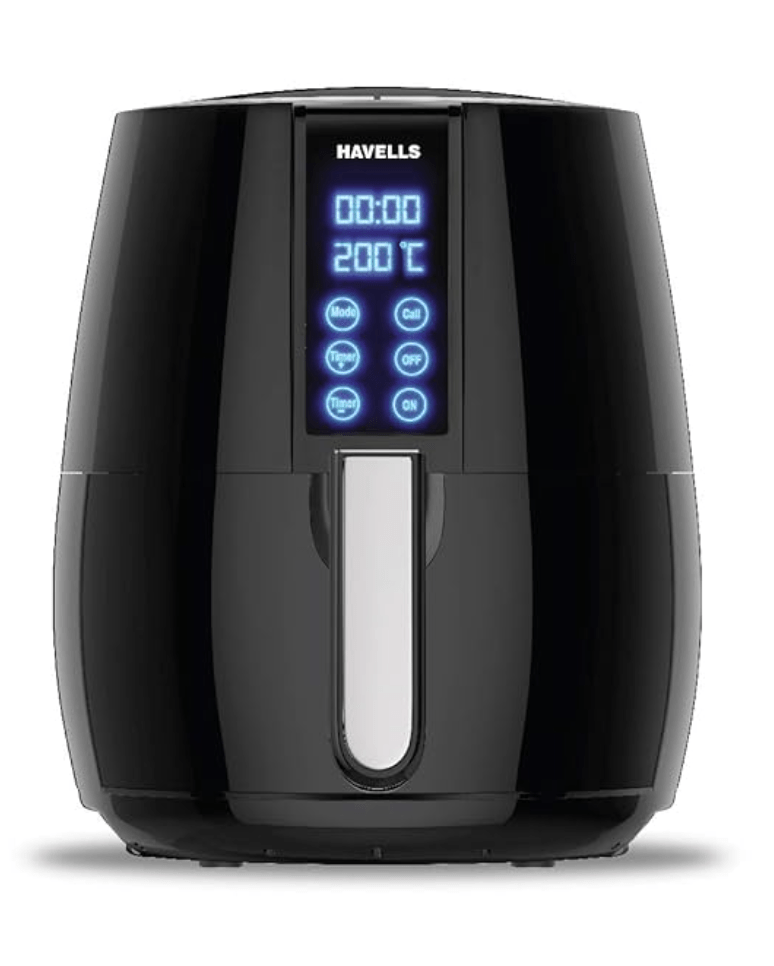 Havells Air Fryer Prolife Digi with 4L Capacity | Digital Touch Panel | Auto On/Off | 60 Min Timer | Basket Release Button | Air Filtration System | 2 Yr Warranty, Black