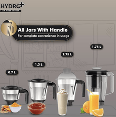 Havells Hydro Plus 1000 watt 4 Jar Mixer Grinder with Ball Bearing Motor, 22000 RPM, Wider mouth Stainless Steel Jar, Hands Free operation, SS-304 Grade Blade & 5 year motor warranty-2