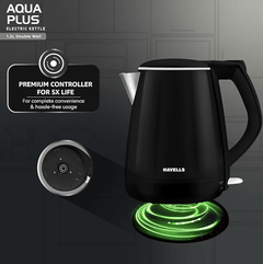 Havells Electric Kettle Aqua Plus 1250 Watts 1.2 liters , Double Layered Cool Touch Outer Body | 304 Rust Resistant SS Inner Body with Auto Shut Off | Wider Mouth | 2 Yr Manufacturer Warranty (Black)-2
