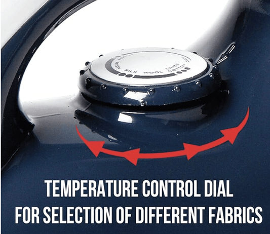 हैवेल्स ग्लाइडो 1000 वाट ड्राई आयरन, अमेरिकन हेरिटेज नॉन-स्टिक सोल प्लेट, एयरोडायनामिक डिज़ाइन, आसान ग्रिप टेम्परेचर नॉब और 2 साल की वारंटी के साथ। (चारकोल ब्लू) 