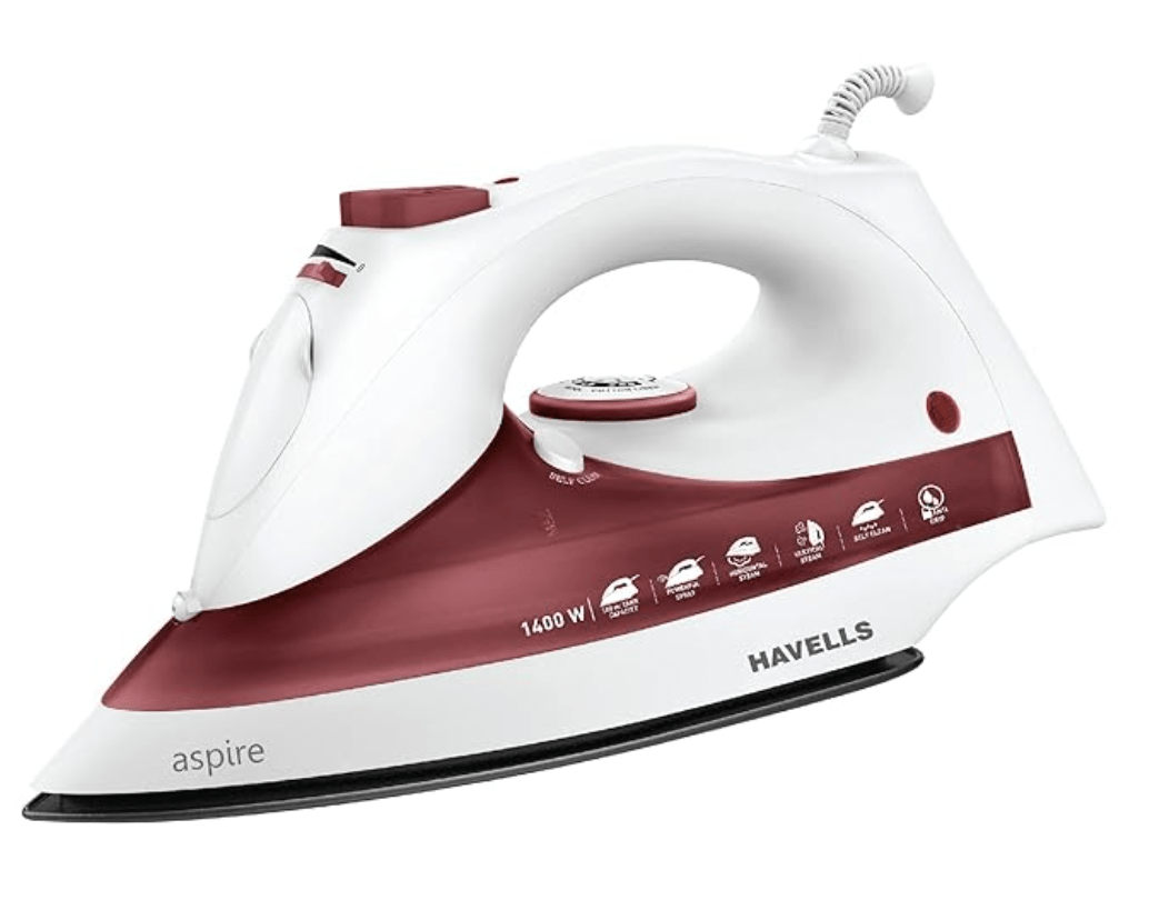 Havells Aspire 1400-Watt Steam Iron (Red)