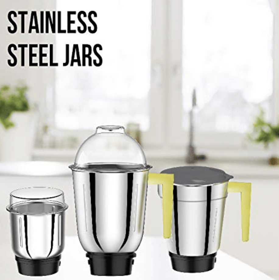 Havells Sprint Mixer Grinder, 500W, 3 Jars (Grey/ Green)