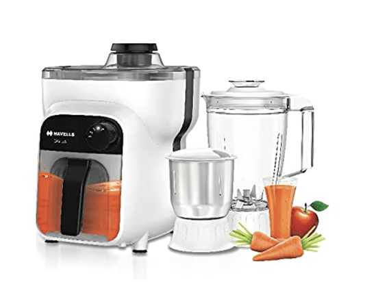 Havells Acrylonitrile Butadiene Styrene Stilus Juicer Mixer Grinder 500W With 3 Jar (Grey White), 500 Watts
