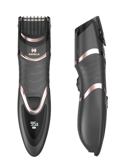 Havells BT9010 Digital Display Beard & Moustache Trimmer, Fast Charge allows 30 + trims, 19 Built-in Precise Lengths (Rose Gold)
