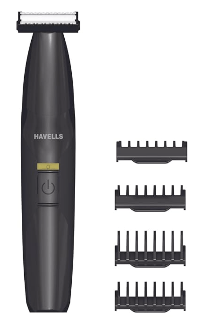 Havells ST8000 Shimmer plus, 5 in 1 rechargeable Dual-Blade Shaver cum Trimmer with 4 Trimming Combs