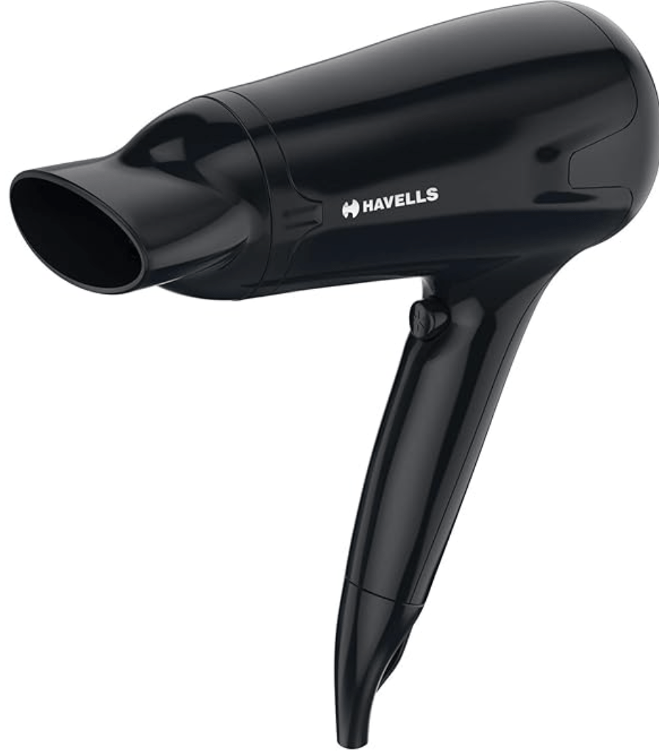 Havells HD3162 Men's 1565 Watts Powerful Hair Dryer with Thin Concentrator and Cool Shot Button; Heat Balance Technology (Black)