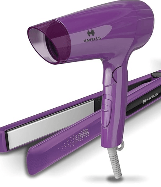 Havells HC4025 Limited Edition Styling Pack Combo (1200 W Dryer + Straightener (Purple)