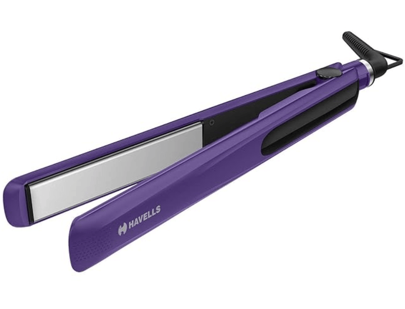 Havells HS4101 Ceramic Plates Fast Heat up Hair Straightener, Straightens & Curls, Suitable for all Hair Types; Worldwide voltage compatible (Purple)-1