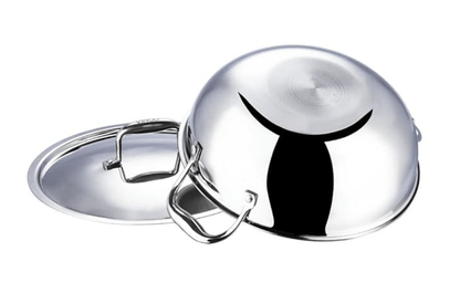 Vinod Platinum Triply Stainless Steel Extra Deep Kadhai with Lid 1.2 Litre, 18 cm | 2.5mm Thick | Kadai for Cooking | 5 Year Warranty | Induction Cookware | Heavy Base