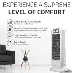 V-Guard Veemagik Neo 17' (43.5cm) Tower Fan | 1300 RPM, 2401 CFM Air Flow | Grey White-4
