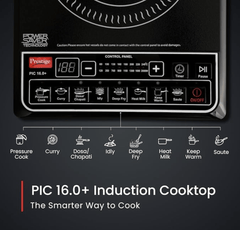 Prestige PIC 16.0 plus 2000 Watts Induction Cooktop|Indian Menu Option|Automatic power & temperature adjustment|Protection against insects|1 year warranty|Black-4