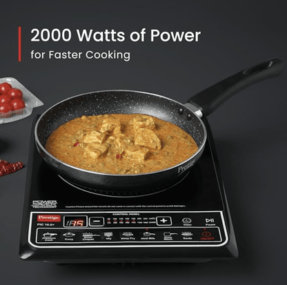 Prestige PIC plus 2000 Watts Induction Cooktop|Indian Menu Option|Automatic power temperature adjustment|Protection against insects|1 year