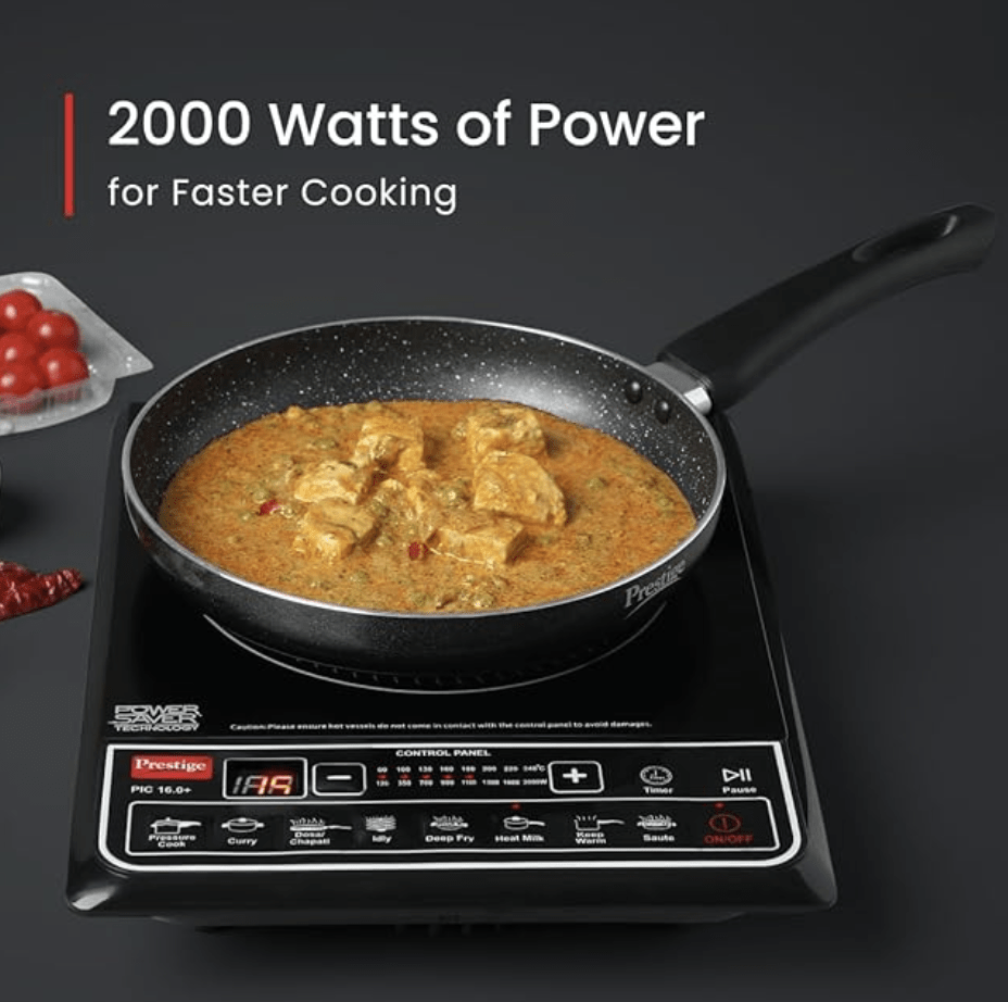 Prestige PIC 16.0 plus 2000 Watts Induction Cooktop|Indian Menu Option|Automatic power & temperature adjustment|Protection against insects|1 year warranty|Black-3