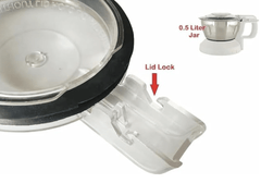Black liger Heavy Quality Chutney jar lid 500 ml Compatible for Panasonic Mx-Ac555, Mx-Ac400, Mx-Ac350, Mx-Ac310, Mx-Ac300, Mx-Ac250, Mx-Ac220, Mx-Ac210 With Safety Lock-2