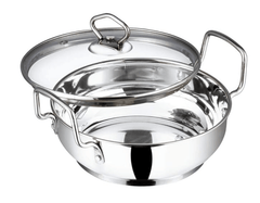 Vinod Stainless Steel Kadhai with Glass Lid - 1.7 litre, 20cm | Extra Thick, SAS Heavy Bottom | Kadai for Cooking | Induction and Gas Base | 2 Year Warranty - Silver-1