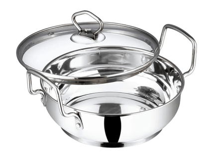 Vinod Stainless Steel Kadhai with Glass Lid - 1.7 litre, 20cm | Extra Thick, SAS Heavy Bottom | Kadai for Cooking | Induction and Gas Base | 2 Year Warranty - Silver
