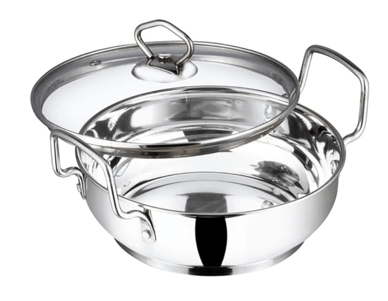 Vinod Stainless Steel Kadhai with Glass Lid - 1.7 litre, 20cm | Extra Thick, SAS Heavy Bottom | Kadai for Cooking | Induction and Gas Base | 2 Year Warranty - Silver-1