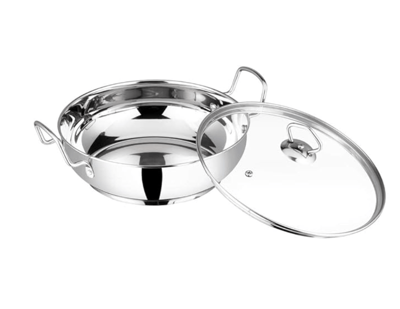 Vinod Stainless Steel Kadhai with Glass Lid - 4 litre, 26cm | Extra Thick, SAS Heavy Bottom | Kadai for Cooking | Induction and Gas Base | 2 Year Warranty - Silver-1