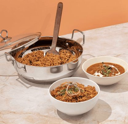 Vinod Stainless Steel Kadhai with Glass Lid - 1.4 litre, 18cm | Extra Thick, SAS Heavy Bottom | Kadai for Cooking | Induction and Gas Base | 2 Year Warranty - Silver