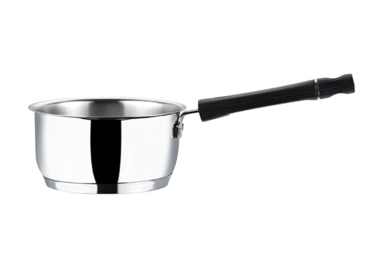Vinod Tivoli Heavy Guage Stainless Steel Saucepan - 2.3 litre (18cm) | SAS Bottom | 2 Layer Extra Thick Aluminum Core | Induction and Gas Base | Bakelite Handle - 2 Year Warranty