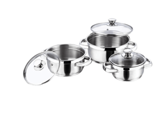 Vinod Bremen Stainless Steel Saucepot Set of 3 with Glass Lid | 2.5mm Thick Base | Riveted Sturdy Handle | 2 Year Warranty | Induction and Gas Base - Silver-1