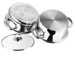 Vinod Stainless Steel Steamer 2 Tier with Glass Lid 24 cm | 2.5 mm Thick Base | Multi Purpose Momos, Modak Maker Steamer | Induction and Gas Base | 2 Year Warranty - Silver-2