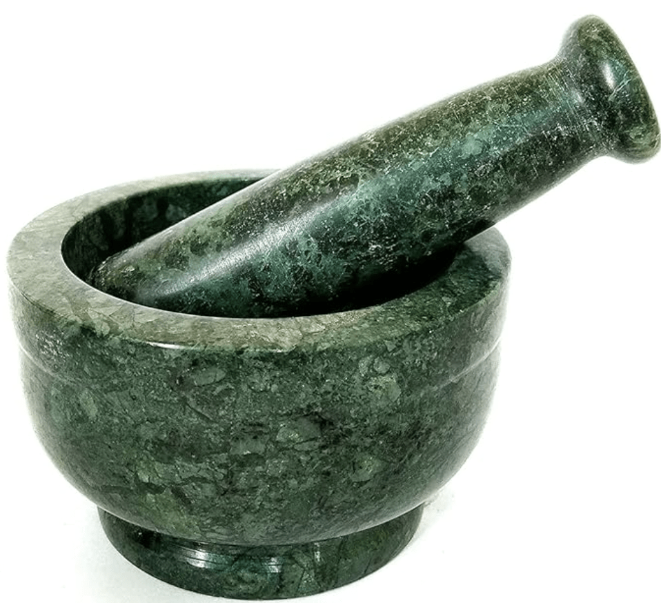 Mortar and Pestle Set, kharad, Masher Spice Mixer/Okhli and musle/Kharal for Kitchen 4 inches,Green Colour