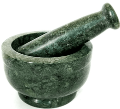 Mortar and Pestle Set, kharad, Masher Spice Mixer/Okhli and musle/Kharal for Kitchen 4 inches,Green Colour-1