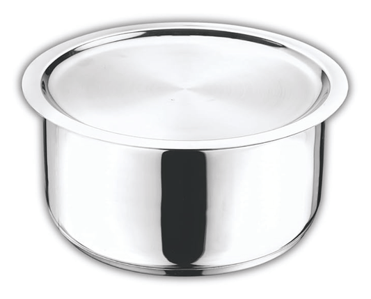 Vinod Stainless Steel 304 Grade Tope/Patila/Topiya with Lid - Diameter 24 cm, Capacity 5.3 litre, Induction and Gas Stove Friendly, 2 Year Warranty, Silver