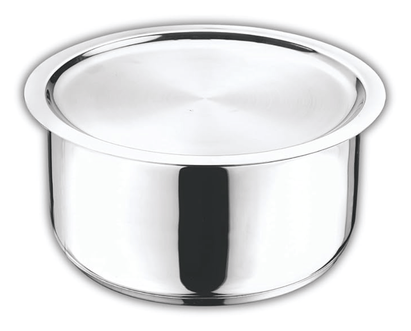 Vinod Stainless Steel 304 Grade Tope/Patila/Topiya with Lid - Diameter 24 cm, Capacity 5.3 litre, Induction and Gas Stove Friendly, 2 Year Warranty, Silver-1