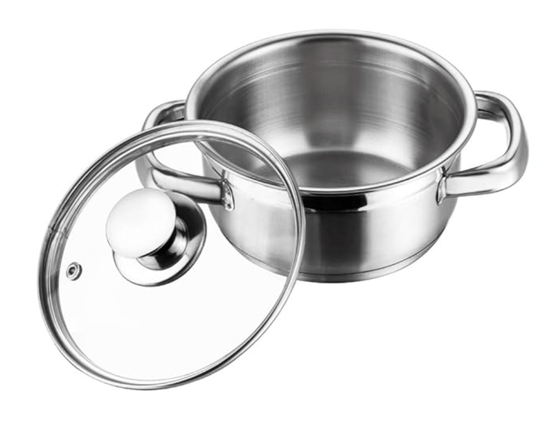 Vinod Bremen Stainless Steel Saucepot with Glass Lid 3 litre, 20 cm | 2.5mm Thick Base | Riveted Sturdy Handle | 2 Year Warranty | Induction and Gas Base - Silver-1