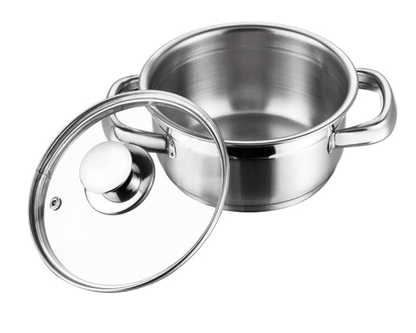 Vinod Bremen Stainless Steel Saucepot with Glass Lid 5.2 litre, 24 cm | 2.5mm Thick Base | Riveted Sturdy Handle | 2 Year Warranty | Induction and Gas Base - Silver