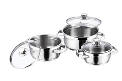 Vinod Bremen Stainless Steel Saucepot Set of 3 with Glass Lid | 2.5mm Thick Base | Riveted Sturdy Handle | 2 Year Warranty | Induction and Gas Base - Silver-1