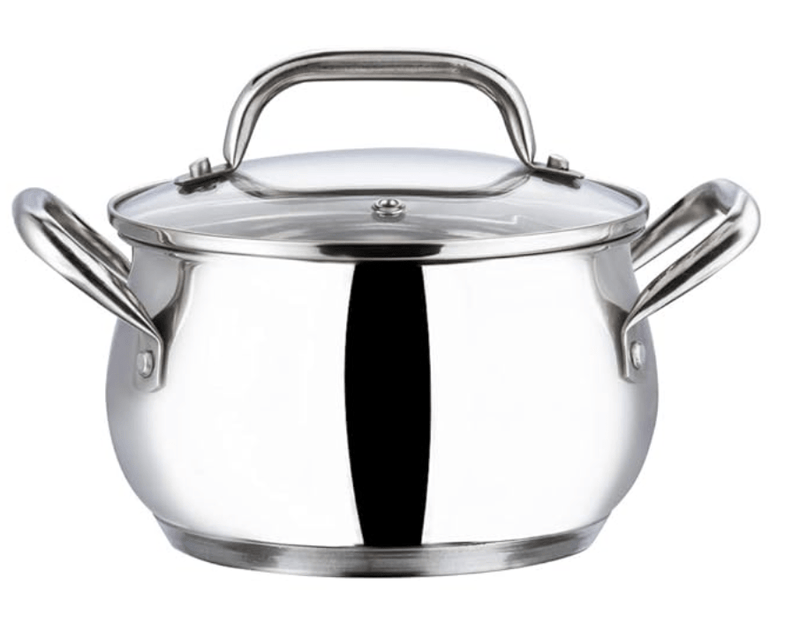 Vinod Almaty Stainless Steel Casserole with Glass Lid 2.9 litre, 18 cm | 2.6mm Thick Base | Triply Casserole, Sturdy Riveted Handle | 2 Year Warranty | Induction & Gas Base-1