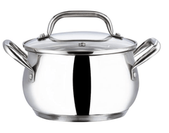 Vinod Almaty Stainless Steel Saucepot with Glass Lid 2 litre, 16 cm | 2.6mm Thick Base | Triply Saucepot,Sturdy Riveted Handle | 2 Year Warranty | Induction & Gas Base-1