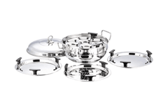 Vinod Stainless Steel Multi Kadai with 5 Plates - 26cm | 2 Idli, 2 Dhokla/Momos and 1 Patra Plates | Dhokla and Momos Steamer/Maker | Scratch Proof | 2 Year Warranty-1