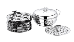 Vinod Stainless Steel Deluxe Multi Kadai with 6 Plates - 26cm, 2 Idli, 2 Dhokla,1 Patra and 1 Mini Idli Plate | Dhokla and Momos Steamer/Maker | 2 Year Warranty-1