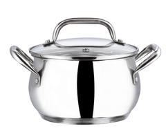 Vinod Almaty Stainless Steel Sacuepot with Glass Lid 4 litre, 20 cm | 2.6mm Thick Base | Triply Saucepot, Sturdy Riveted Handle | 2 Year Warranty | Induction & Gas Base-1