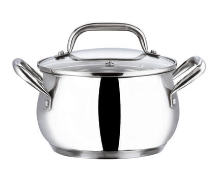 Vinod Almaty Stainless Steel Sacuepot with Glass Lid 4 litre, 20 cm | 2.6mm Thick Base | Triply Saucepot, Sturdy Riveted Handle | 2 Year Warranty | Induction & Gas Base