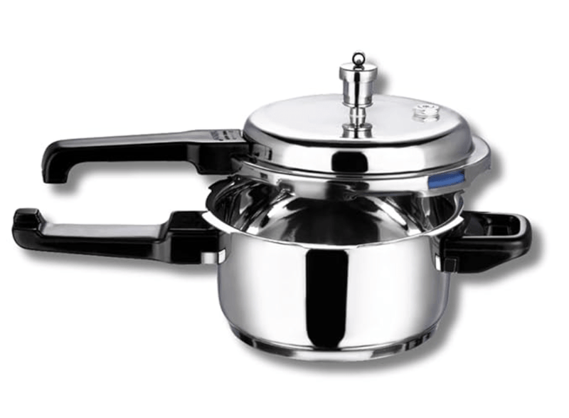 Vinod 18/8 Stainless Steel Pressure Cooker Outer Lid 2 Litre | Unique Sandwich Bottom Cooker | Induction and Gas Base | ISI and CE certified | 2 Years Warranty-1